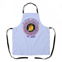 Good time to BBQ Flame Clock Purple Blue Circle  A