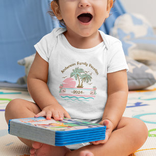 Good Times Ahead Surfboard Family Beach Vacation Baby Bodysuit
