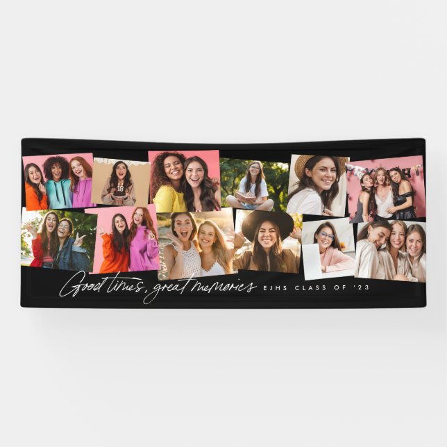 Good times great memories fun 12 photo collage banner (Horizontal)
