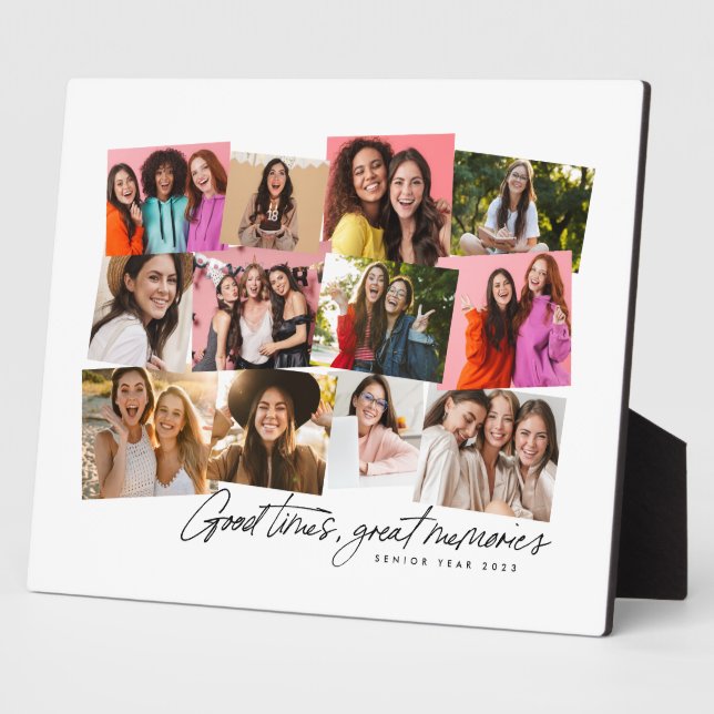 Good times great memories fun 12 photo collage plaque (Side)