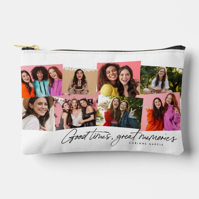 Good times great memories fun photo collage accessory pouch (Front)