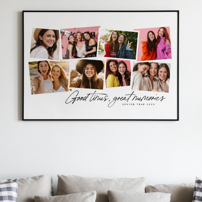 Good times great memories fun photo collage poster
