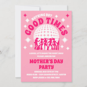 Good Times Groovy Pink Mother's Day Party Invitation