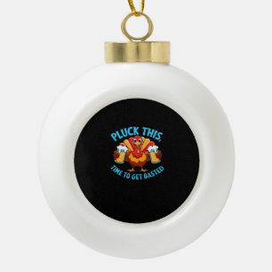 Good Times Happy Thamksgiving Classic T-Shirt Ceramic Ball Christmas Ornament