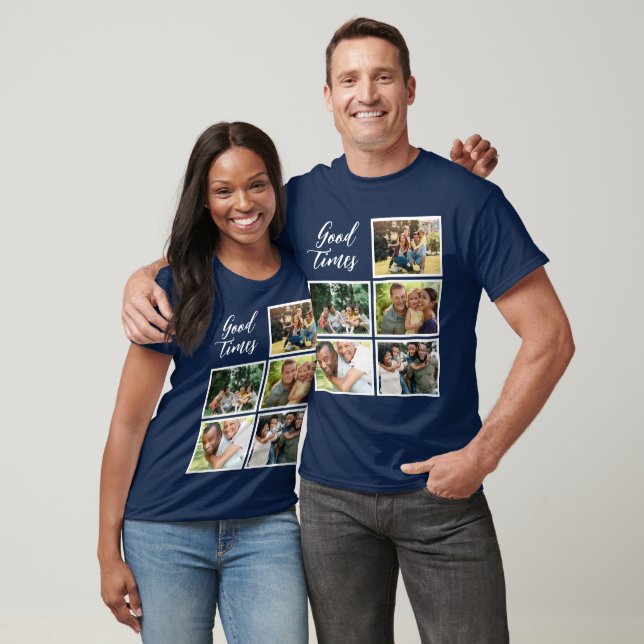 Good Times | Modern Holiday Family Photo Collage T-Shirt (Unisex)
