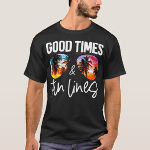 Good Times Tan Lines Beach Life Funny Summer Vacat T-Shirt