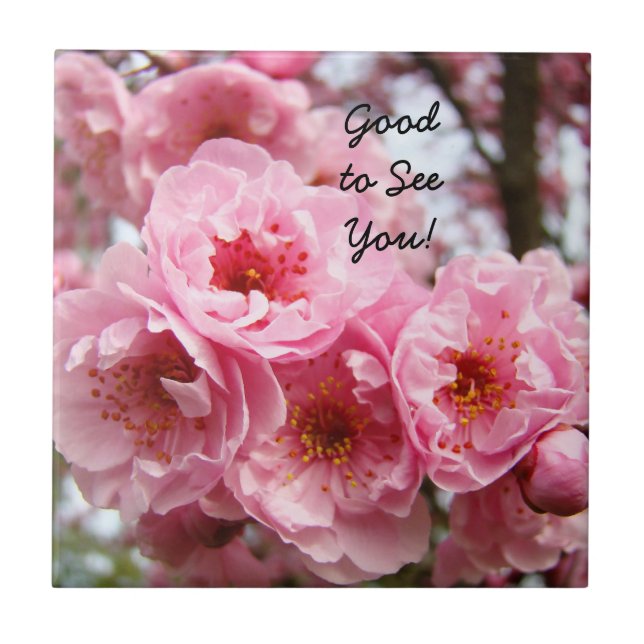 Good to See You! Counter Tile Art Blossoms Spring (Front)