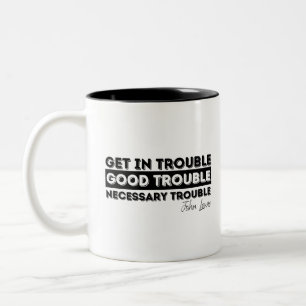 good trouble john lewis Two-Tone coffee mug