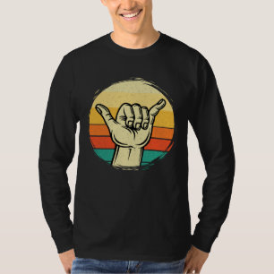 Good Vibe Shaka Hand Sign Surfing Surfboard Surf T-Shirt