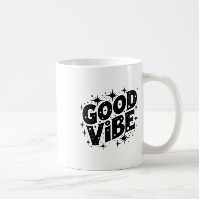 Good Vibe Stars Sticker  Coffee Mug (Right)
