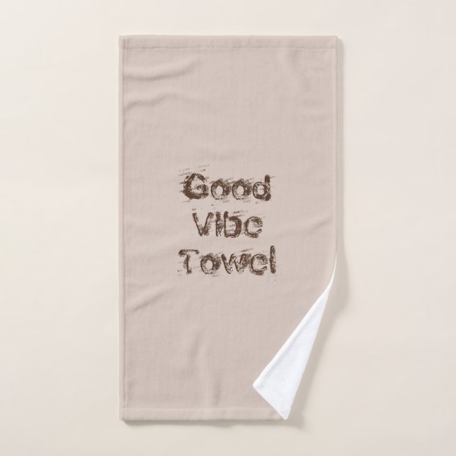 Good Vibes 3 piece brown/tan towel set (Hand Towel)