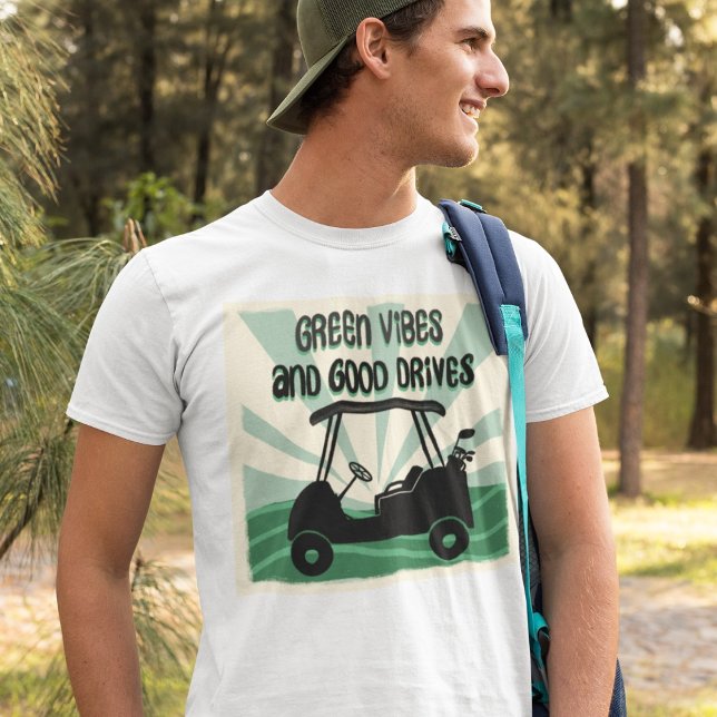 Good Vibes and Good Drives Retro Golf Cart T-Shirt (Creator Uploaded)