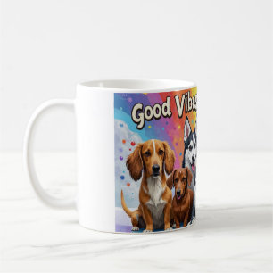 Good Vibes and Wet Noses Playful doodles  Coffee Mug
