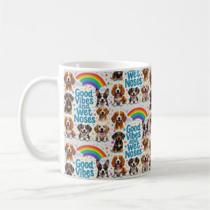 Good Vibes and Wet Noses Playful doodles  Coffee Mug