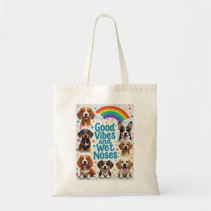 Good Vibes and Wet Noses Playful doodles  Tote Bag