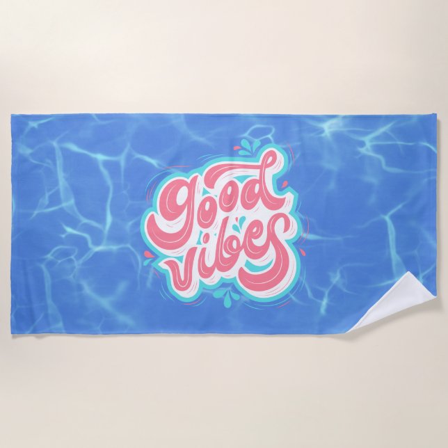 Good Vibes Beach/pool  Beach Towel (Front)