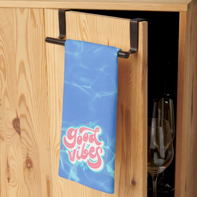 Good Vibes Beach/pool  Tea Towel (Thirds Fold)