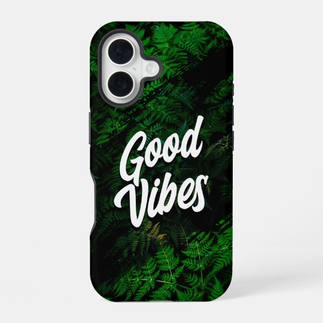 Good Vibes Botanical Nature Style iPhone 16 Case (Back)