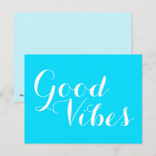 Good Vibes Bright Beautiful Blue Editable Colours Postcard