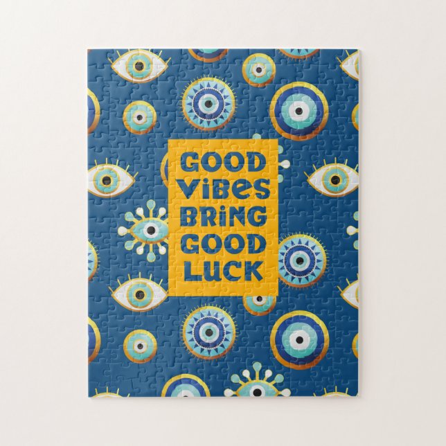 Good Vibes bring Good Luck evil eye puzzle (Vertical)