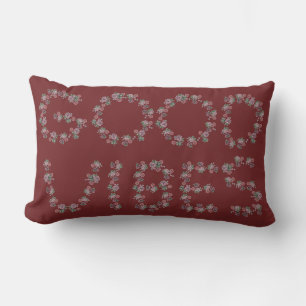 Good Vibes Burgundy Floral Lumbar Cushion