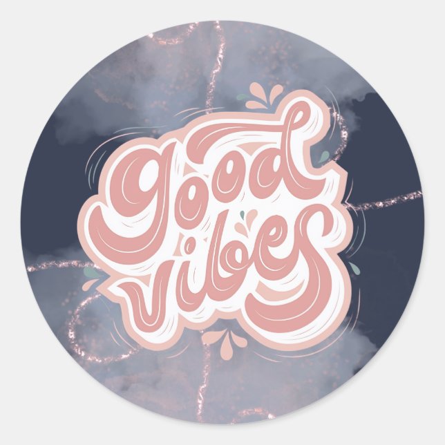 Good Vibes Classic Round Sticker (Front)