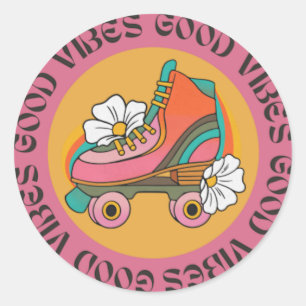 Good vibes classic round sticker