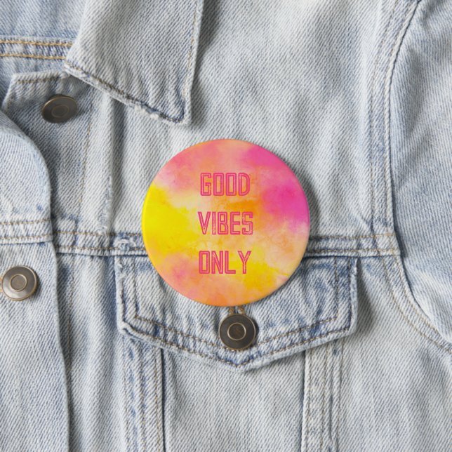 Good Vibes Colourful Gradient Luminous Joy 7.5 Cm Round Badge (In Situ)