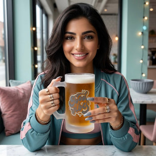 Good Vibes Frosted Glass Beer Mug
