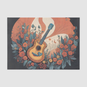 Good Vibes Guitar Decoupage Tissue Paper