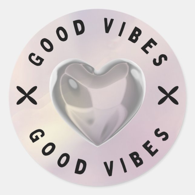 Good Vibes Heart Sticker (Front)