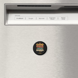 Good Vibes & High Scores Retro 70s Custom Typograp Magnet