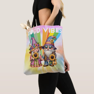 Good Vibes Hippie Gnomes Tote Bag