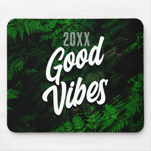 Good Vibes Jungle Green Desk Style Mouse Mat (Front)