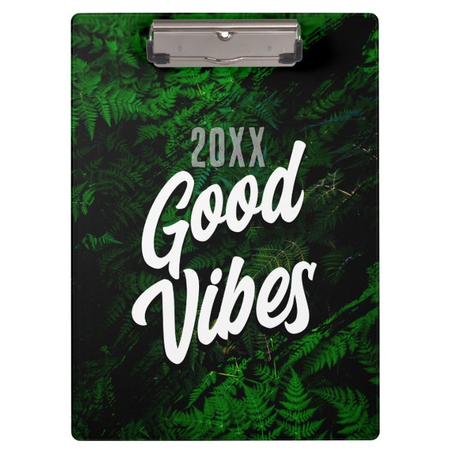 Good Vibes Jungle Green Office Style Clipboard (Front)