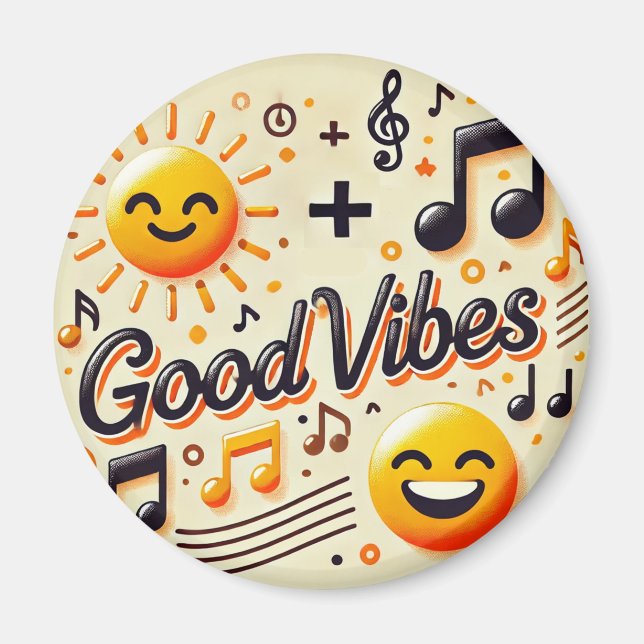 ☀️ + 🎶 = GOOD VIBES Magnet (Front)