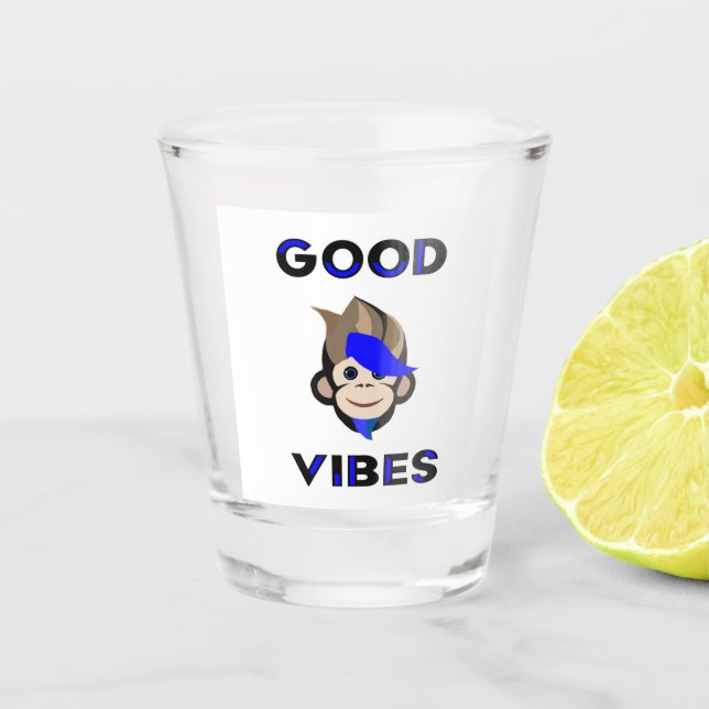 Good vibes monkey Shot glass (Front)