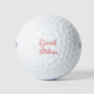 Good vibes neon light typography Quote Golf Balls
