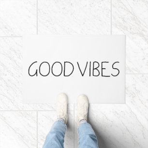 Good Vibes New Age Customisable Black And White Doormat