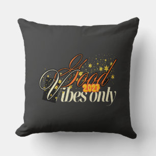 Good Vibes Only 2027 Motivational Aesthetic Typogr Cushion