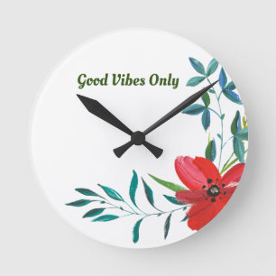 Good Vibes Only Acrylic Round Clock