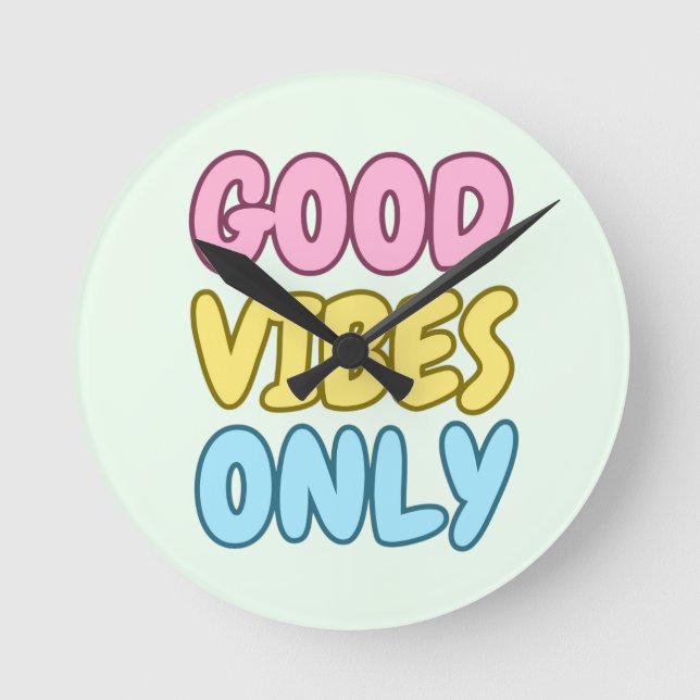 Good Vibes Only Acrylic Wall Clock (Front)