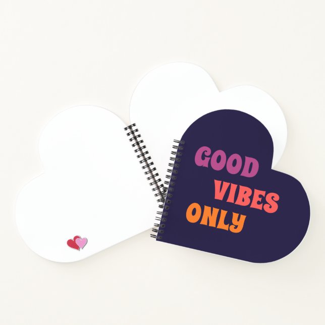 “Good Vibes Only” Aesthetic Heart Notebook  (Inside)