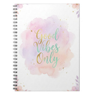 Good Vibes Only Aesthetic Pastel Notebook   