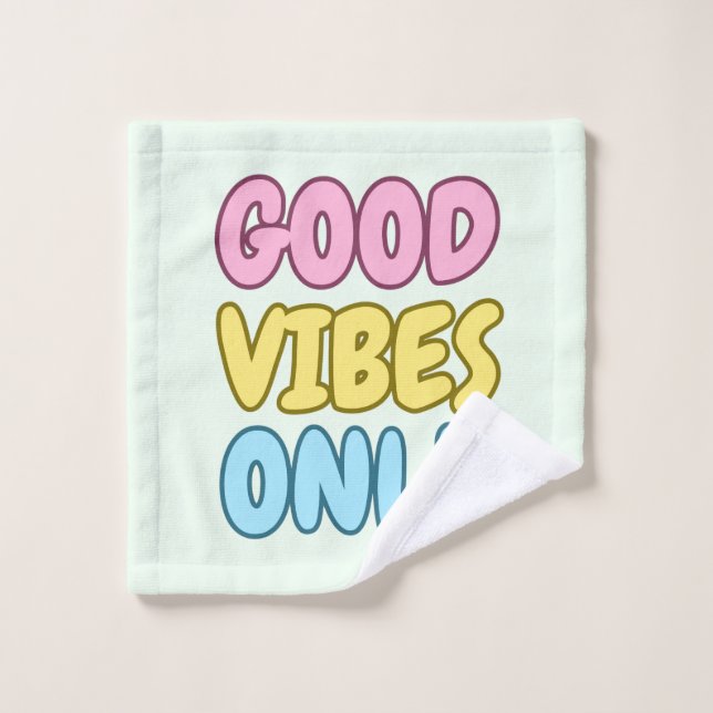 Good Vibes Only Bathroom Towel Set (Wash Cloth)