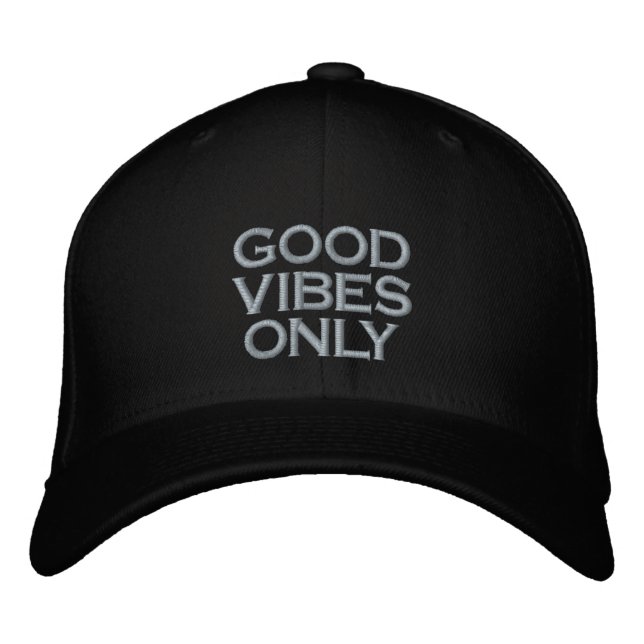 GOOD VIBES ONLY beach Life summer fun Embroidered Hat (Front)