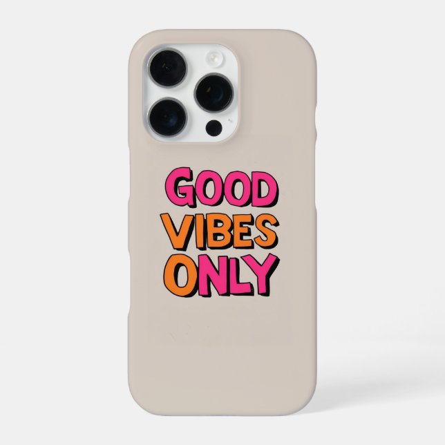 Good Vibes Only Bold Typography iPhone Case (Back)