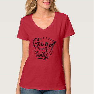 Good Vibes Only Brush Typography T-Shirt