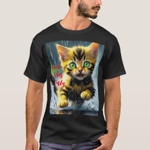 Good Vibes Only: Cat in the Rain Graphic T-Shirt