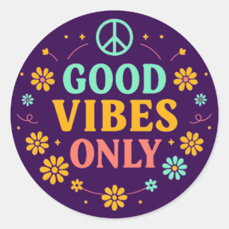 Good Vibes Only Classic Round Sticker